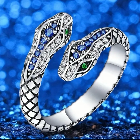 Silver snake ring adjustable - Picture 2 of 2